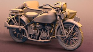 IDAPテクノロジー 1/48 日・陸王97式軍用バイク・サイドカー【PD48212】プラモデル  返品種別B