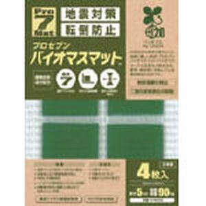 プロセブン B-N40G バイオマス耐震マット　40ミリ角　4枚入り転倒防止マット[BN40Gプロセブン] 返品種別B