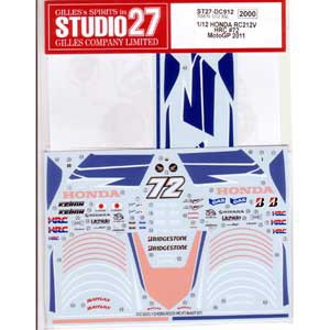 スタジオ27 1/12 ホンダRC212V HRC #72 MotoGP 2011 オリジナルデカール（タミヤ対応）【DC912】デカール  返品種別B