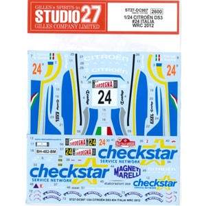 スタジオ27 1/24 CITROEN DS3 #24 ITALIA WRC 2012（エレール対応）【ST27-DC987】デカール  返品種別B