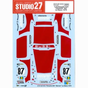 スタジオ27 1/24 Porsche 934“DENVER”#87 Le Mans 1979 オリジナルデカール（タミヤ対応）【DC1010】デカール  返品種別B