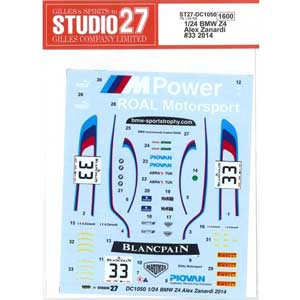 スタジオ27 1/24 BMW Z4 Alex Zanardi #33 2014（フジミ対応）オリジナルデカール【DC1050】デカール  返品種別B