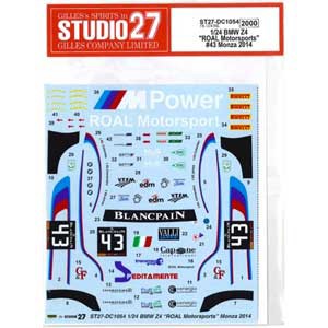 スタジオ27 1/24 BMW Z4“ROAL Motorsports”#43 Monza 2014（フジミ対応）オリジナルデカール【DC1054】デカール  返品種別B