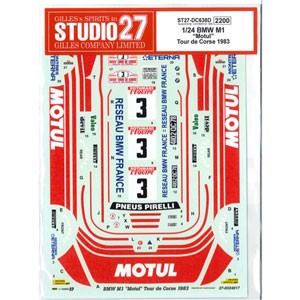 スタジオ27 1/24 BMW M1 MOTUL ツールドコルス 1983 デカール【DC638D】  返品種別B