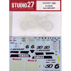 スタジオ27 1/12 YZR M1 Tech 3 #6/50 2007（タミヤ対応）オリジナルデカール【DC840】デカール  返品種別B