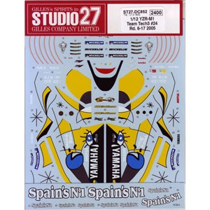 スタジオ27 1/12 YZR-M1 Tech 3 2005 #24 Toni Elias（タミヤ対応）オリジナルデカール【DC852】デカール  返品種別B