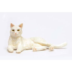 プラッツ 【再生産】1/12 和ねこ 白猫（寝そべり）【WNK-4】塗装済み完成品  返品種別B