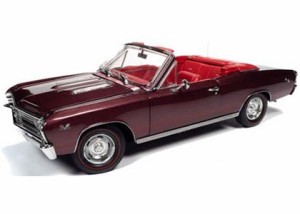 アメリカンマッスル 1/18 1967 シェビー シェベル SS 396 コンバーチブル マデイラマルーン【AMM1244】ミニカー  返品種別B