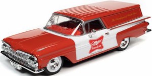 Auto World 1/24　1959 シェビー エルカミーノ セダン デリバリートラック ”Miller High Life” レッド/ホワイト【AW24014】ミニカー  