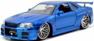 Jada Toys 【再生産】1/24 F＆F ニッサン スカイライン GT-R (R34) ブルー (ブライアン)（ワイルドスピード）【JADA97173】ミニカー  返