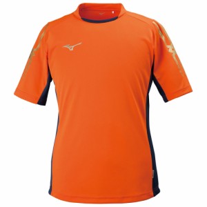 ミズノ フィールドシャツ　ユニセックス(フレイムオレンジ×ドレスネイビー・サイズ：L) P2MA830054L返品種別A