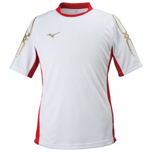 ミズノ フィールドシャツ　ユニセックス(ホワイト×チャイニーズレッド・サイズ：M) P2MA830076M返品種別A