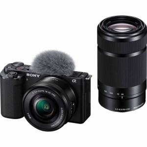 ソニー ZV-E10Y-B デジタルカメラ「VLOGCAM ZV-E10」ダブルズームレンズキット（ブラック）Vlogcam[ZVE10YB] 返品種別A