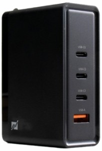 3R 3R-ACPD100 AC充電器 PD対応100W （Type-C×3 / USB-A×1）折りたたみプラグ[3RACPD100] 返品種別A