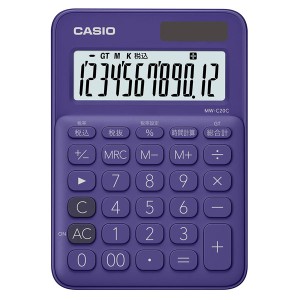 カシオ MW-C20C-PL 電卓　12桁 （パープル）CASIO　カラフル電卓　ミニジャストタイプ[MWC20CPLN] 返品種別A