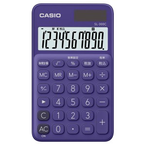 カシオ SL-300C-PL 電卓　10桁 （パープル）CASIO カラフル電卓 時間計算付手帳タイプ[SL300CPLN] 返品種別A