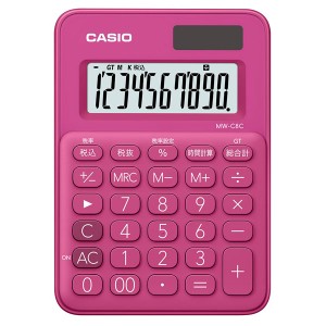 カシオ MW-C8C-RD 電卓　10桁 （ビビッドピンク）CASIO カラフル電卓 時間計算付ミニミニジャストタイプ[MWC8CRDN] 返品種別A