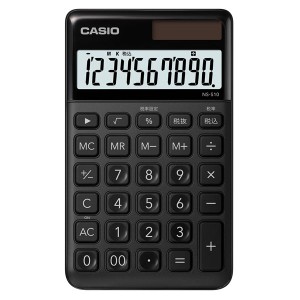 カシオ NS-S10-BK 電卓　10桁 （ブラック）CASIO　スタイリッシュ電卓　大判手帳タイプ[NSS10BKN] 返品種別A