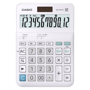 カシオ DW-200TC-N 電卓 12桁CASIO W税率電卓 デスクタイプ[DW200TCN] 返品種別A