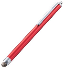 エレコム P-TPS03RD スタンダード導電繊維タッチペン（レッド）[PTPS03RD] 返品種別A