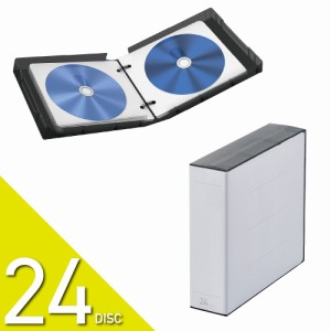 エレコム CCD-FBB24BK Blu-ray/CD/DVDクリアケース 24枚（ブラック）[CCDFBB24BK] 返品種別A