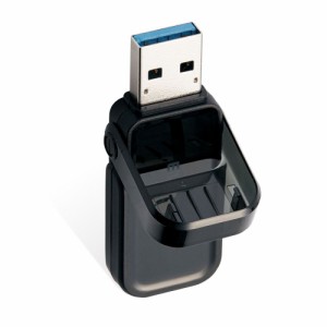 エレコム USB3.1(Gen1)/3.0対応 フリップキャップ式USBメモリ 128GB（ブラック）セキュリティ機能対応  MF-FCU3128GBK返品種別A