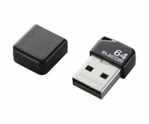 エレコム MF-SU2B64GBK USB2.0対応　小型USBメモリ　64GB(ブラック)[MFSU2B64GBK] 返品種別A
