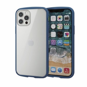 エレコム PM-A20BTSLFCNV iPhone 12/12 Pro（6.1インチ）用 ハイブリッド ケース TOUGH SLIM LITE フレームカラー（ネイビー）[PMA20BTSL