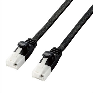 エレコム LD-GFAT/BK100 LANケーブル CAT6A 爪折れ防止 フラット 10m（ブラック）[LDGFATBK100] 返品種別A