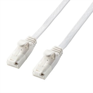 エレコム LD-GFAT/WH100 LANケーブル CAT6A 爪折れ防止 フラット 10m（ホワイト）[LDGFATWH100] 返品種別A