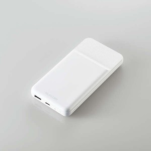 エレコム DE-C32-10000WH モバイルバッテリー 10000mAh USB Power Delivery準拠 20W USB-A出力1ポート USB-C入出力1ポート マグネット吸