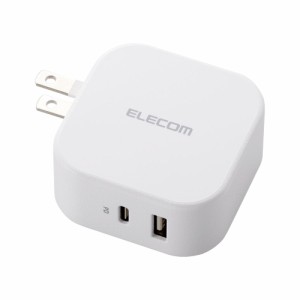 エレコム MPA-ACCP20WH USB Type-C 充電器 PD対応 合計出力32W タイプC ×1 タイプA ×1 ACアダプター コンセント（ホワイト）【 iPhone 