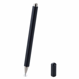 エレコム スマホ・タブレット用 タッチペン ディスクタイプ 超感度 磁気吸着 マグネットキャップ（ブラック）  P-TPD03BK返品種別A