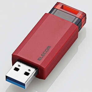 エレコム MF-PKU3128GRD USB3.1(Gen1)対応 ノック式USBメモリ 128G(レッド)[MFPKU3128GRD] 返品種別A