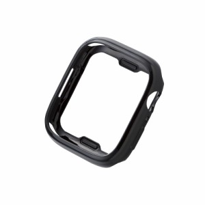 エレコム AW-21ABPUBK アップルウォッチ カバー Apple Watch Series 9 / 8 / 7 [ 45mm ] バンパー ソフト ケース 側面保護 耐衝撃 傷防止