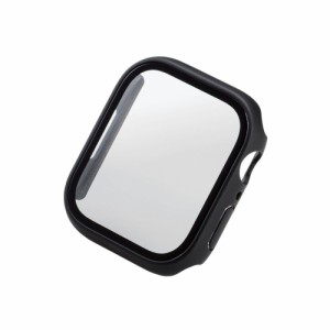 エレコム AW-21AFCGBK アップルウォッチ カバー Apple Watch Series 9 / 8 / 7 [ 45mm ] フルカバー ハイブリッド ケース 強化ガラス 硬