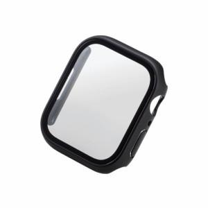 エレコム AW-21AFCGCBK アップルウォッチ カバー Apple Watch Series 9 / 8 / 7 [ 45mm ] フルカバー ハイブリッド ケース 強化ガラス セ