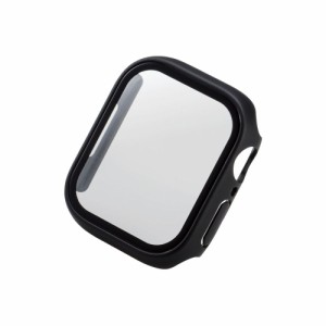 エレコム AW-21BFCGBK アップルウォッチ カバー Apple Watch Series 9 / 8 / 7 [ 41mm ] フルカバー ハイブリッド ケース 強化ガラス 硬