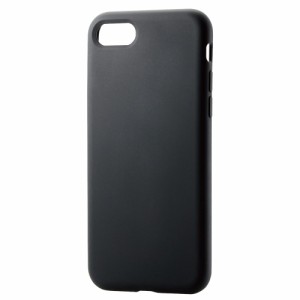 エレコム PM-A22SHVSCCBK iPhone SE（第3世代/第2世代）/8/7用 ハイブリッドケース シリコン カラータイプ ワイヤレス充電可（ブラック）