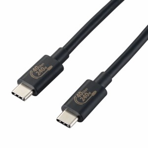 エレコム USB4-CCPE10NBK USB Type C ケーブル USB-C to USB-C 1m 充電/データ転送用 USB PD EPR 240W 5A USB4 RoHS指令準拠（ブラック）