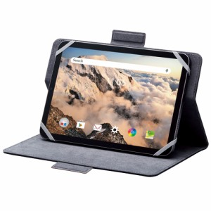 エレコム 7〜8.4インチ対応 タブレット汎用ケース ソフトレザー 手帳タイプ ハンドベルト(ブラック)  TB-08HPGFLBK返品種別A