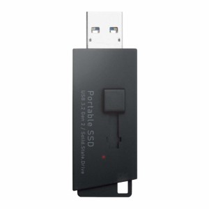 エレコム USB3.2(Gen2)外付けポータブルSSD 250GB 超小型スライド式 抗菌/抗ウイルス加工(SIAA) ESD-EHL0250GBK返品種別A