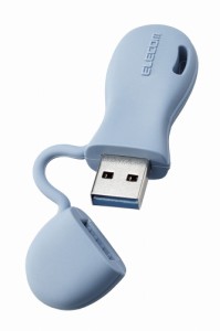 エレコム MF-JRU3032GBU USBメモリ 32GB USB3.2(Gen1)/3.1(Gen1)/3.0/2.0 USB A 一体型 キャップ式 ストラップホール付 シリコン素材 耐