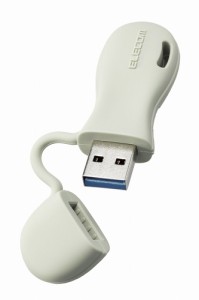 エレコム MF-JRU3032GGR USBメモリ 32GB USB3.2(Gen1)/3.1(Gen1)/3.0/2.0 USB A 一体型 キャップ式 ストラップホール付 シリコン素材 耐