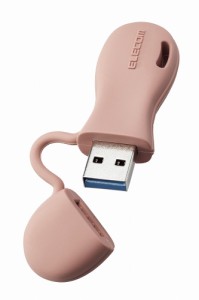 エレコム MF-JRU3032GRD USBメモリ 32GB USB3.2(Gen1)/3.1(Gen1)/3.0/2.0 USB A 一体型 キャップ式 ストラップホール付 シリコン素材 耐