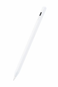 エレコム P-TPACSTAP04WH iPad専用 充電式タッチペン USB Type-C充電 傾き感知 誤作動防止 磁気吸着 金属製ペン先 極細 D型 ペン先交換可
