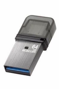 エレコム MF-CAU32064GSV USBメモリ 64GB USB3.2(Gen1)/3.1(Gen1)/3.0/2.0 2in1 【 Type-C / USB A 】 キャップ式 読込最大200MB/s 【 Wi