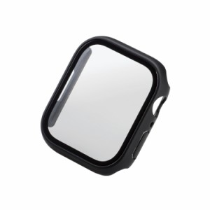 エレコム AW-22AFCGOBK アップルウォッチ カバー Apple Watch Series 9 / 8 / 7 45mm フルカバー ケース 強化ガラス ゴリラガラス 表面硬