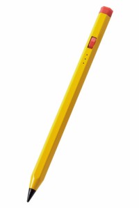 エレコム P-TPACAPEN01YL iPad用 タッチペン スタイラスペン USB Type-C充電 傾き感知 誤作動防止 磁気吸着 ペン先2mm スリム 六角鉛筆型