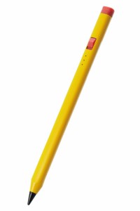 エレコム P-TPACAPEN02YL iPad用 タッチペン スタイラスペン USB Type-C充電 傾き感知 誤作動防止 磁気吸着 ペン先2mm スリム 握りやすい